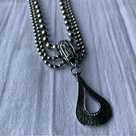 Silpada Silver 925 Necklace Retired 3-strand  16”-18” Stamped 926 w/logo - Picture 7 of 9